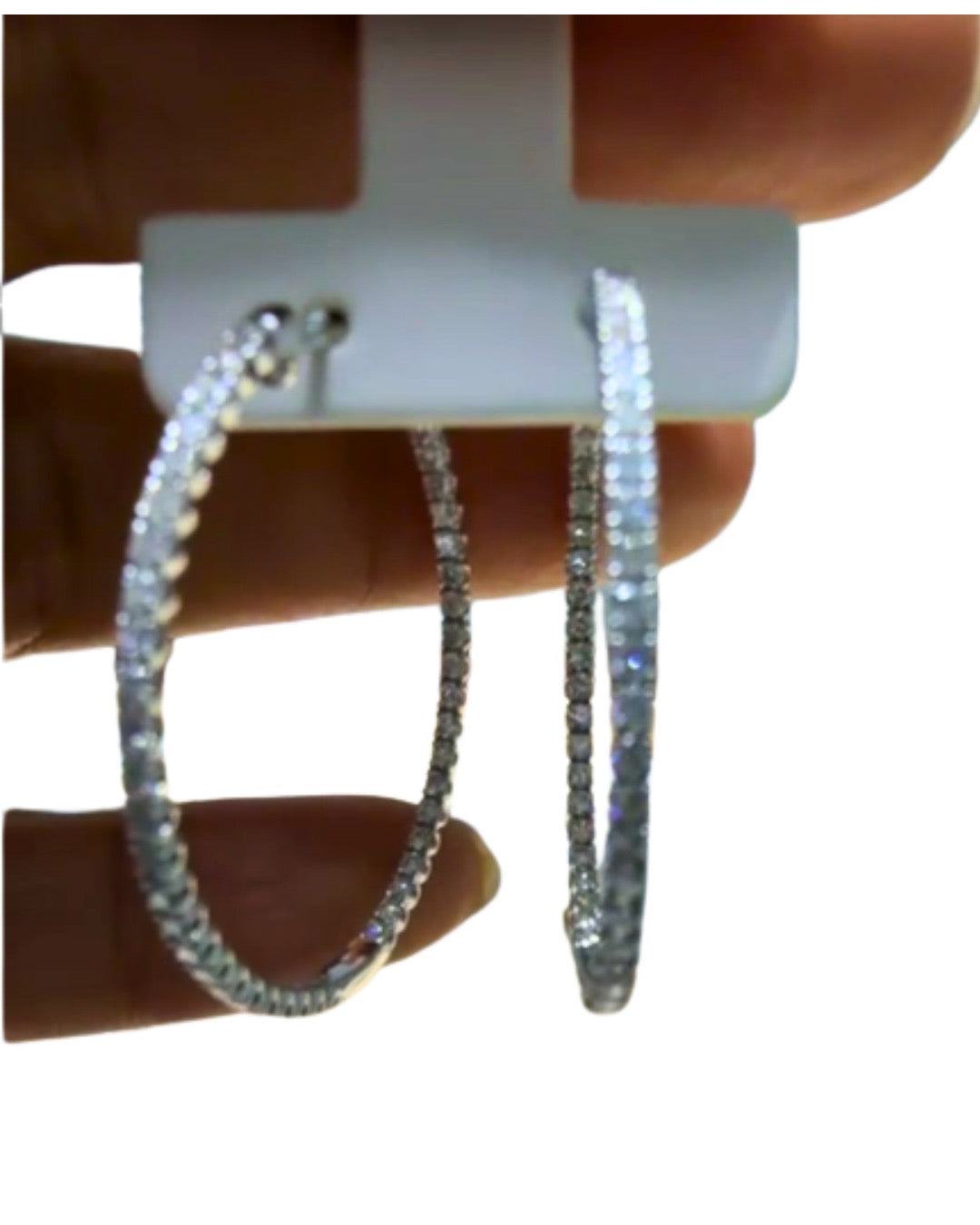 In and Out Hoop Diamond Earrings