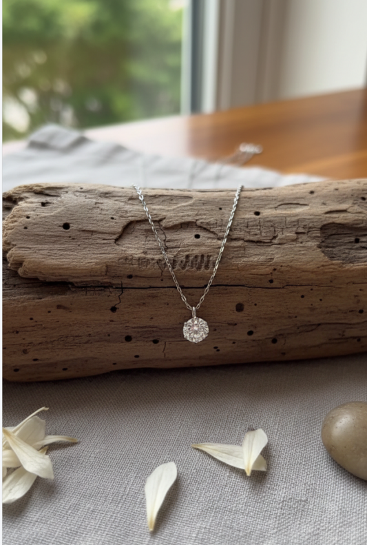 Round Cut Diamond Necklace