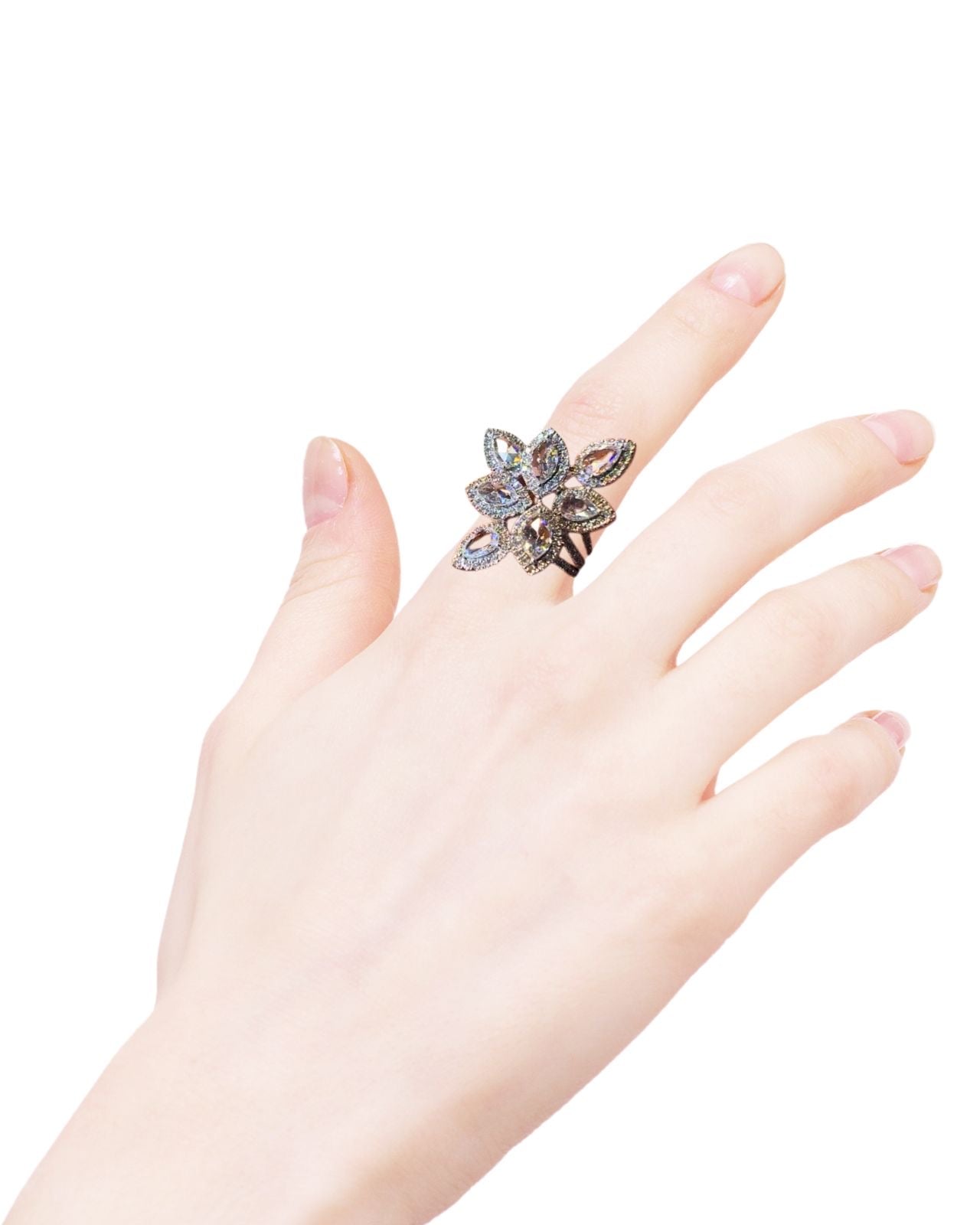 Leaves Rose Cut Diamond Ring