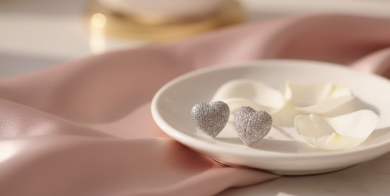 Dome Heart Pavé Earrings