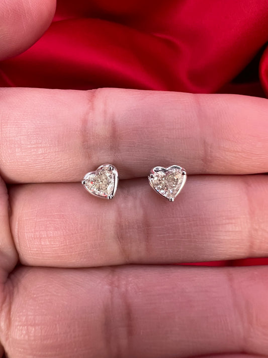 Heart Shape Diamond Studs